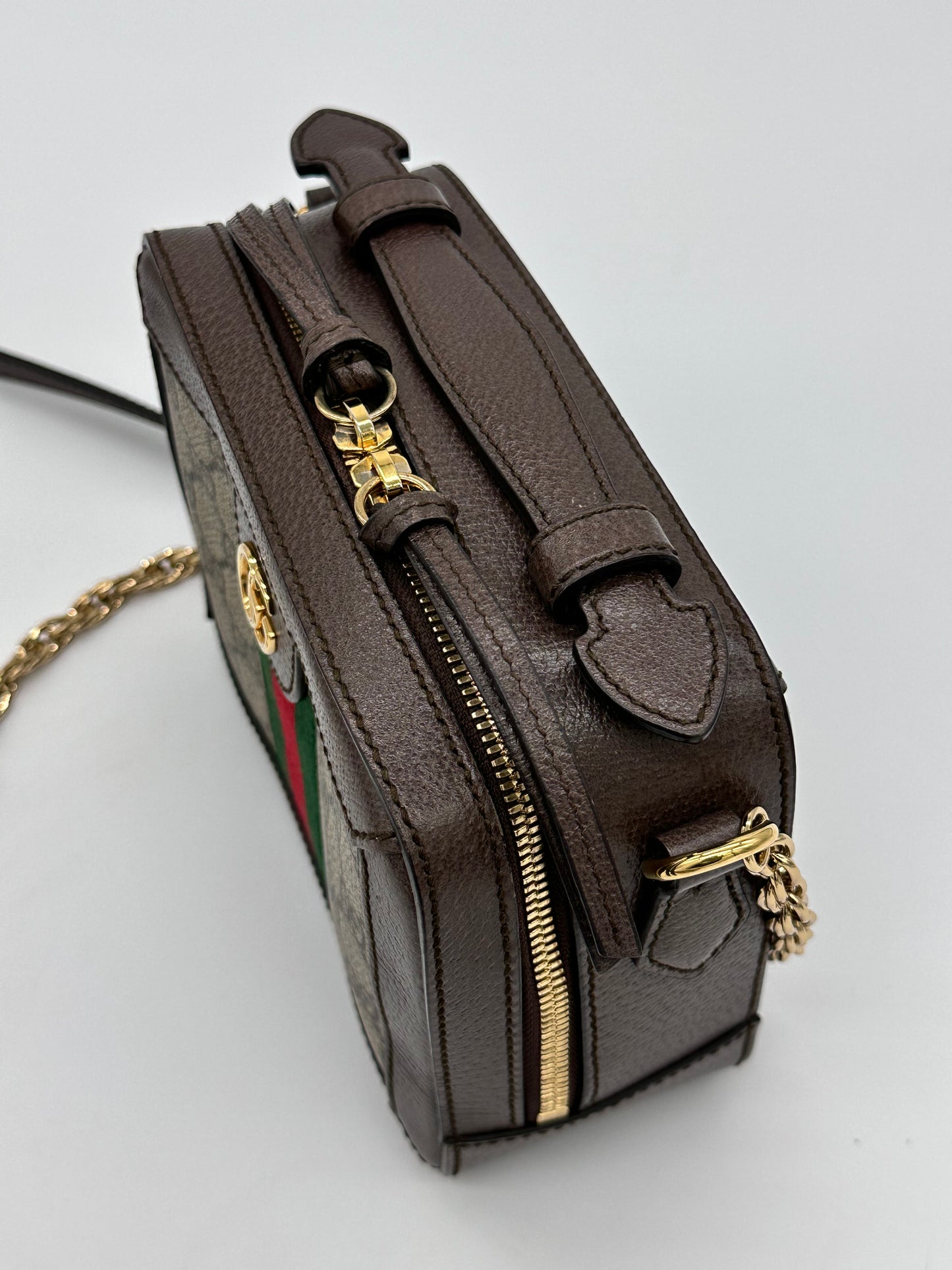Gucci GG Supreme Monogram Mini Ophidia Top Handle Shoulder Bag