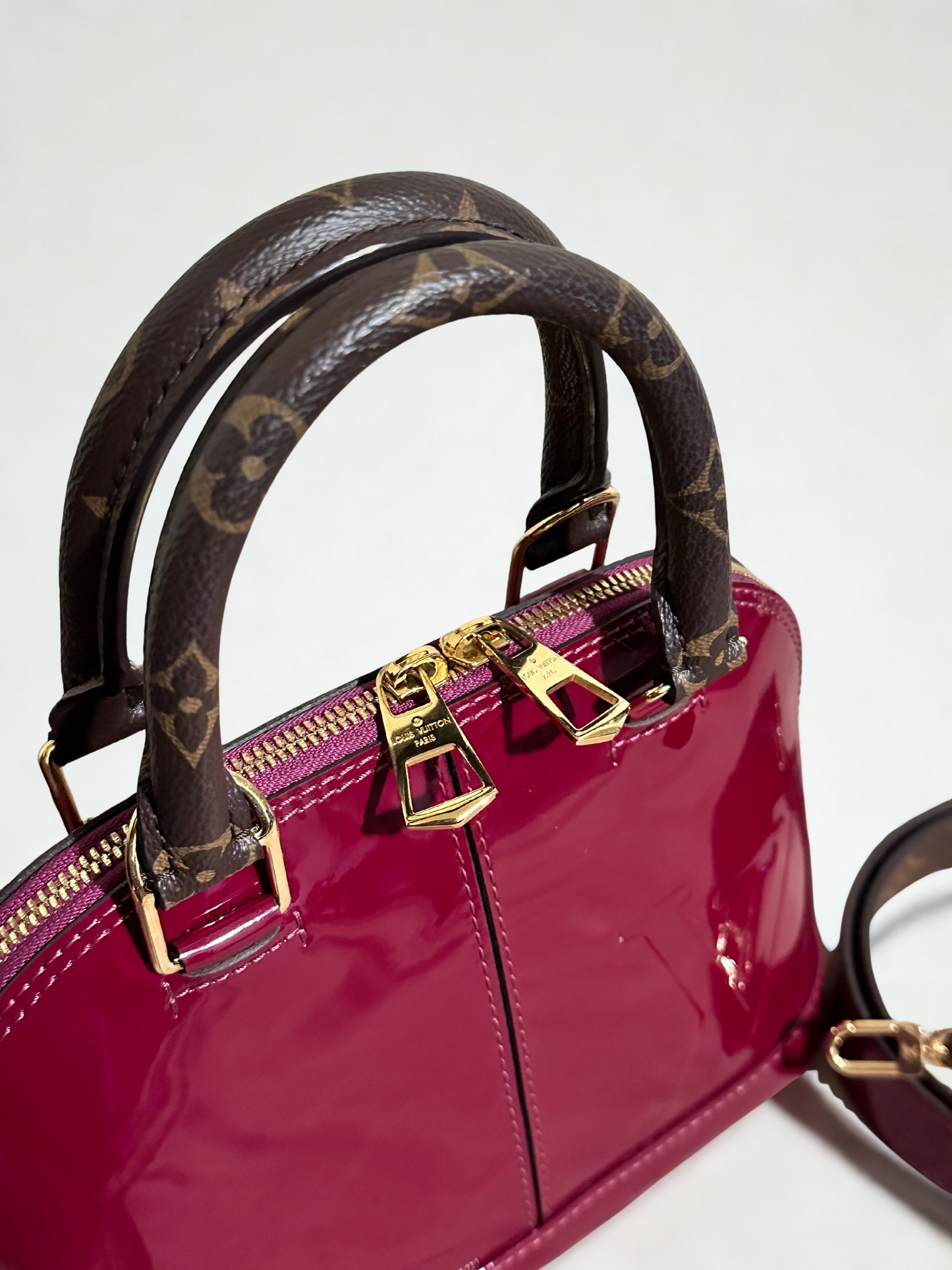 Louis Vuitton Magenta Monogram Vernis Alma BB